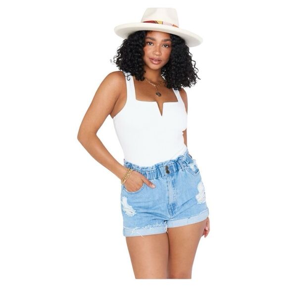 Show Me Your MuMu Tops - Show Me Your MuMu Arlo Bodysuit Bone Stretch XL